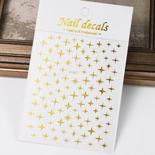 Load image into Gallery viewer, 1pcs 3D Bronzing Gold Love Heart Nail Art Stickers Y2K Holographic Stars Sun Sliders Starlight DIY Decals Manicure Decoration