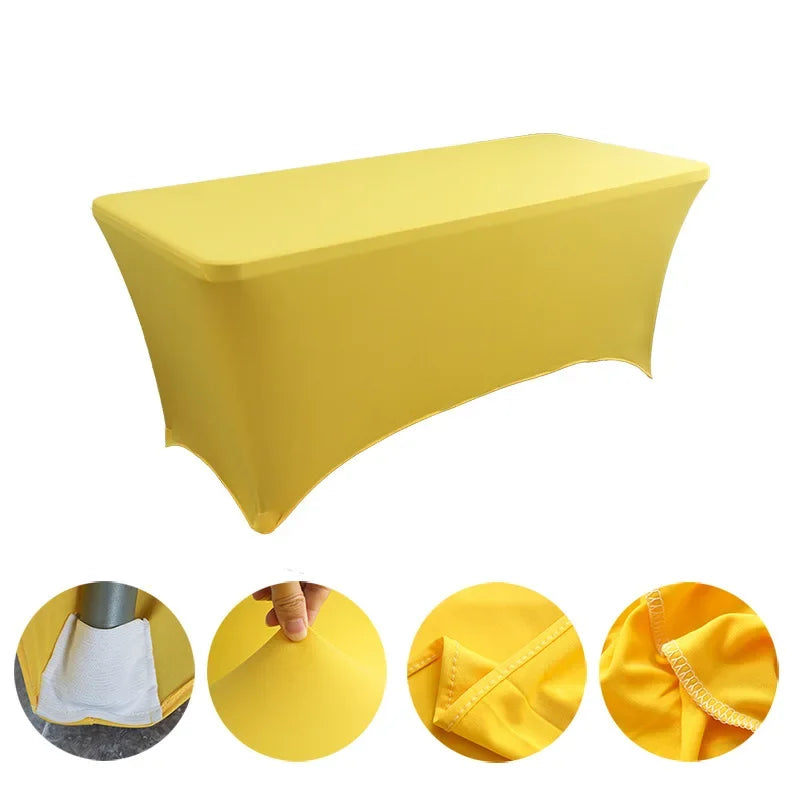 Table Cloth Wedding Decoration Stretch Banquet Table Cover Rectangle Hotel Birthday Party Meeting Room Nice Design