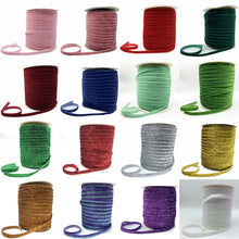 Load image into Gallery viewer, Free shipping 5 yards 3/8 &quot;10mm Khaki Glitter Velvet Ribbon Headband Clips Bow Decoration #RS-20