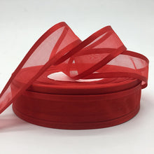 Load image into Gallery viewer, 5Yards 1&quot;(25mm) Red Broadside Organza Ribbon Bow Wedding Christmas Party Wrapping Decoration Lace Crafts