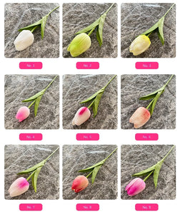 5PCS 32CM Soft Adhesive Tulip Artificial Flower Home Model Room Decoration Tulip Wedding Hotel Decoration Flower