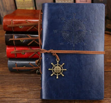 Load image into Gallery viewer, Writing Journal Spiral Notebook Diary Notepad Vintage Nautical Pirate Anchors PU Leather Retro Pendants Note Book Sketchbook