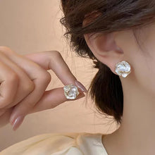 Load image into Gallery viewer, LATS White Enamel Flower Stud Earrings for Women Folded Unique Design Multi-layers Floral Female Small Earrings 2024 New Brincos