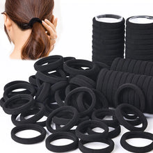 Load image into Gallery viewer, 50/100pcs Black Hair Bands for Women Girls Hairband High Elastic Rubber Band Hair Ties Ponytail Holder Scrunchies Accessorie