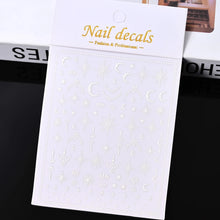 Load image into Gallery viewer, 1pcs 3D Bronzing Gold Love Heart Nail Art Stickers Y2K Holographic Stars Sun Sliders Starlight DIY Decals Manicure Decoration