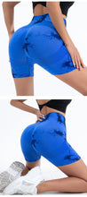 Load image into Gallery viewer, High Waist Butt Lift Shorts Women Seamless Tie Dye Shorts Gym Workout Running High Elastic Fashion Knit Slim Three Point Pants