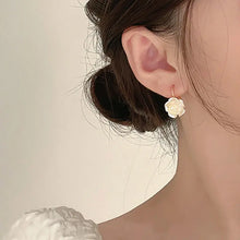 Load image into Gallery viewer, LATS White Enamel Flower Stud Earrings for Women Folded Unique Design Multi-layers Floral Female Small Earrings 2024 New Brincos