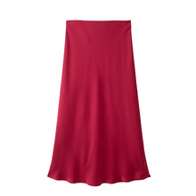 Load image into Gallery viewer, Willshela Women Fashion Satin Solid Pleated Midi Skirt Vintage Mid Elastic Waist Female Chic Lady Skirts