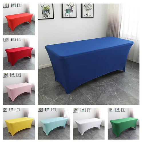 Table Cloth Wedding Decoration Stretch Banquet Table Cover Rectangle Hotel Birthday Party Meeting Room Nice Design