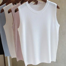 Load image into Gallery viewer, 1pcs Summer New Fashion Knitted Vests O-neck Sleeveless Casual Thin Tops