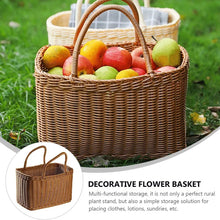 Load image into Gallery viewer, Home Shopping Basket Hand Vegetable Basket Decorative Woven Basket Flower Arrangement Basket Imitating Rattan Picnic Bag