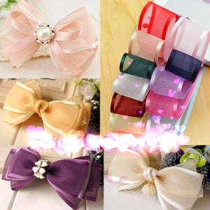 5Yards 1"(25mm) Red Broadside Organza Ribbon Bow Wedding Christmas Party Wrapping Decoration Lace Crafts