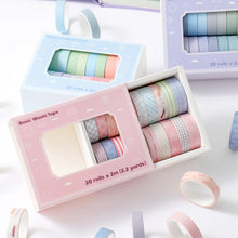 Load image into Gallery viewer, 20 rolls Washi Tape Set Simple Thin Masking Tape For DIY Arts Crafts Gift Wrapping Journaling Scrapbooking Labeling Coding Deco