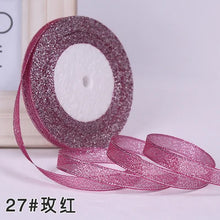 Load image into Gallery viewer, 1/4&quot; (6mm) 25yards Gold Silver Metallic Glitter Ribbons For DIY Crafts Sewing Fabric Christmas Party Wedding Supplies Gift Wrap