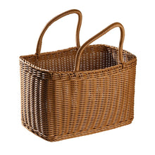 Load image into Gallery viewer, Home Shopping Basket Hand Vegetable Basket Decorative Woven Basket Flower Arrangement Basket Imitating Rattan Picnic Bag