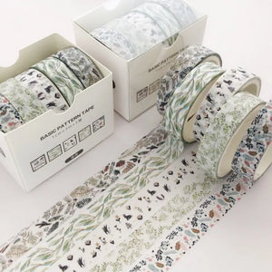 5Pcs Sakura Washi Tape Set Basic Decorative Adhesive Tape Journal Supplies Washitape Stationery Scrapbooking Cute Masking Tape
