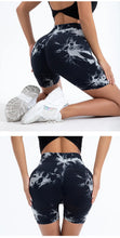 Load image into Gallery viewer, High Waist Butt Lift Shorts Women Seamless Tie Dye Shorts Gym Workout Running High Elastic Fashion Knit Slim Three Point Pants