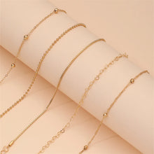 Load image into Gallery viewer, 5pcs/Set Simple Style Thin Chain Bracelet Set Elegant Hand Love Hollow Beaded Chain Bracelet Chain Jewelry Decoration Daily Wear