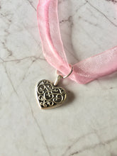 Load image into Gallery viewer, Filigree Love Heart Charm Necklace